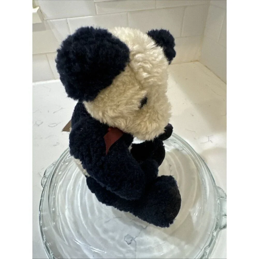 Vintage 1995 Boyds Bears PANDA Ogden B Bean Plush W/ Maroon Ribbon 7.5”